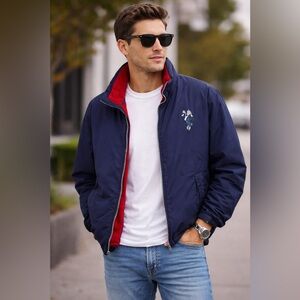 U.S. Polo Assn. Fleece-Lined Jacket – Men’s XL – Navy/Red